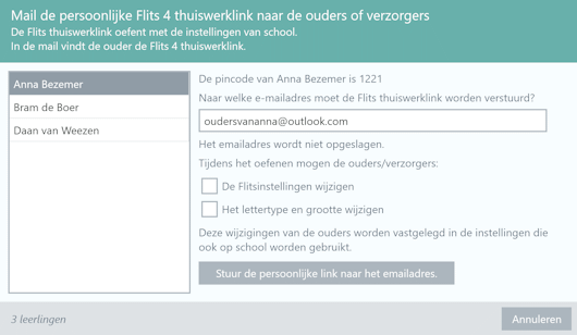 Formulier thuiswerklink