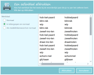 Leerling drukt zelf werkblad af